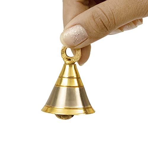 Putrika Traditional Brass Pooja Door Bell | Ghanti for Worship | Temple Home - Two Color (Medium) [Pack of 4] - Image 4