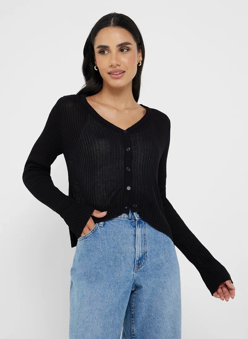 Ginger Basics Essential Kniited Button Down Cardigan