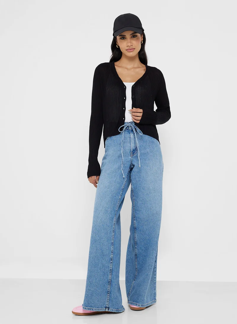 Ginger Basics Essential Kniited Button Down Cardigan