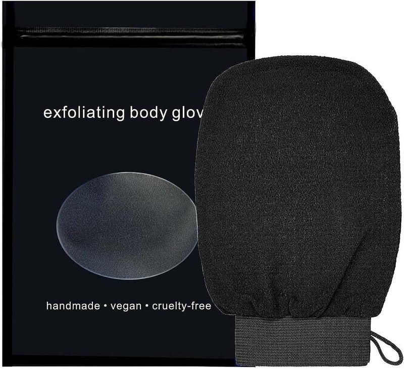 Juformin Shower Gloves, Exfoliating Glove, Scrub Gloves, Exfoliating Bath Glove, Exfoliating Mitt, Special Body Scrubber for Removes Dead Skin without Damaging the Skin (black) - Image 1