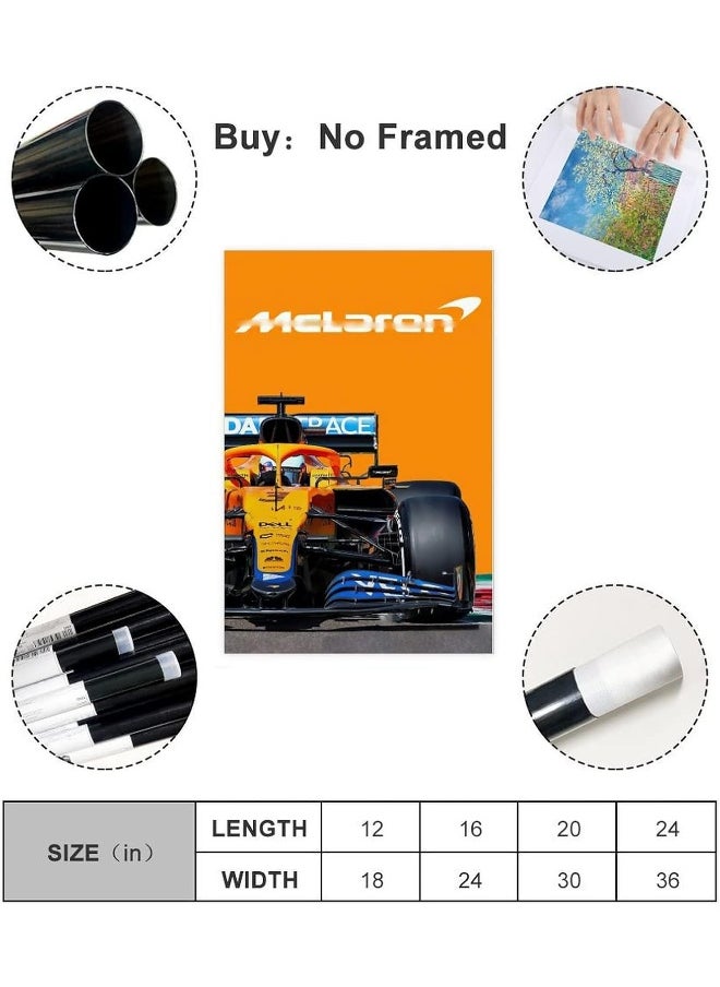 Home Trove - ERWYN Mclaren Poster Formula One Poster F1 Walls Canvas Car Posters Wall Art Canvas For Boys Room Vintage Unframe-style 16x24inch(40x60cm) - Image 1