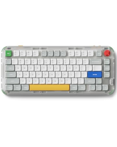 nuphy Kick75 Wireless Low Profile Mechanical Keyboard with Volume Knob75 Hot Swappable Gaming Keyboard80 Keys RGB Backlit with PBT Keycaps Support BT24GUSBC Red Nano Switch - Image 1