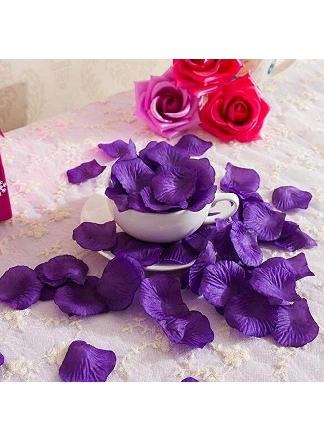 VOVCIG 2000 Pcs Artificial Silk Rose Petals Artificial Flowers For Decoration Wedding Partyvalentine Day Eventromantic Night (Violet) - Image 4