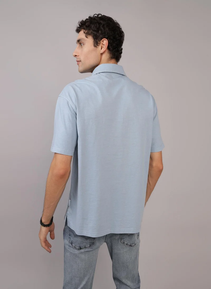 امريكان ايجل AE Oversized Zip-Up Polo Shirt