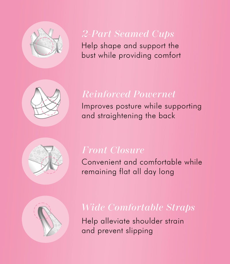 Exquisite Form Womens Front Close Posture #5100565 Bra, White, 36C US - Image 3