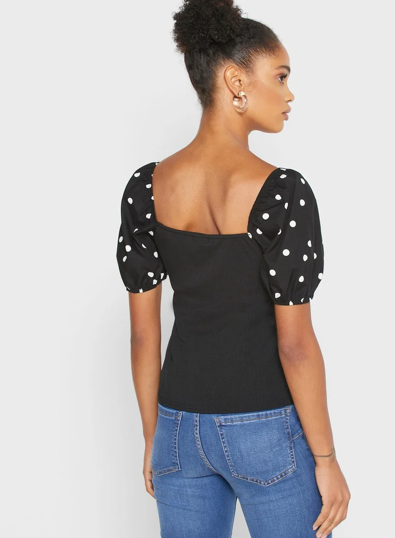 New Look Petite Puff Sleeve Top