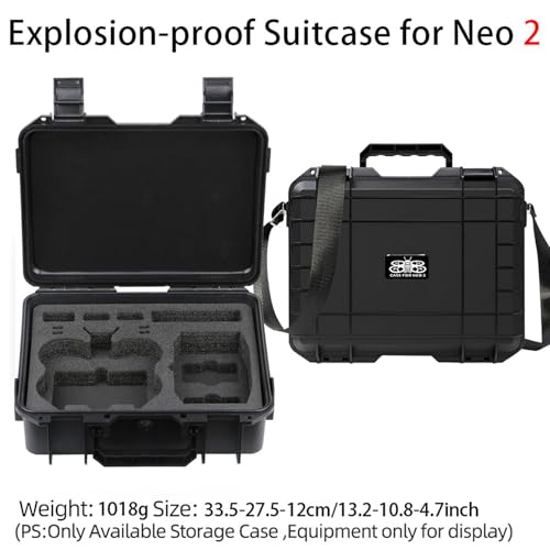 FSIDIWT Neo 2 Hard Case, Waterproof Travel Carrying Case Storage Shoulder Bag for DJI Neo 2 Fly More Combo, RC-N3 Remote Controller and Accessories - Image 4