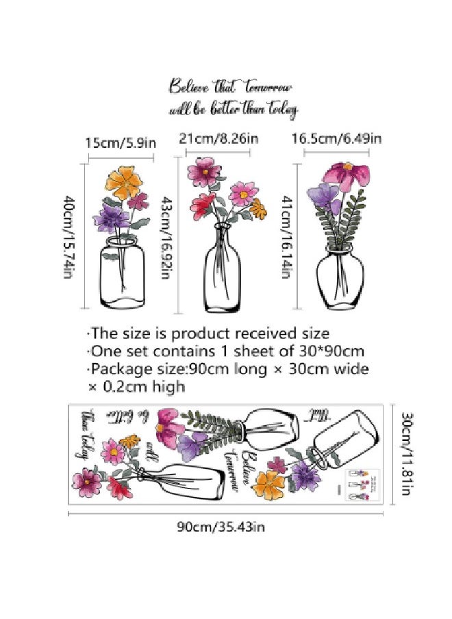 Generic - Creative Plant Flower Vase and Freely Combinable Alphabet Wall Sticker, Special for Living Room and Bedroom - Image 1