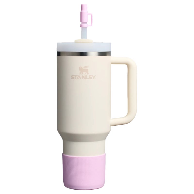 Stanley 40oz Stanley Quencher Boot + Straw Topper Silicone Protective Sleeve & Straw Cover – Cherry Blossom - Image 3