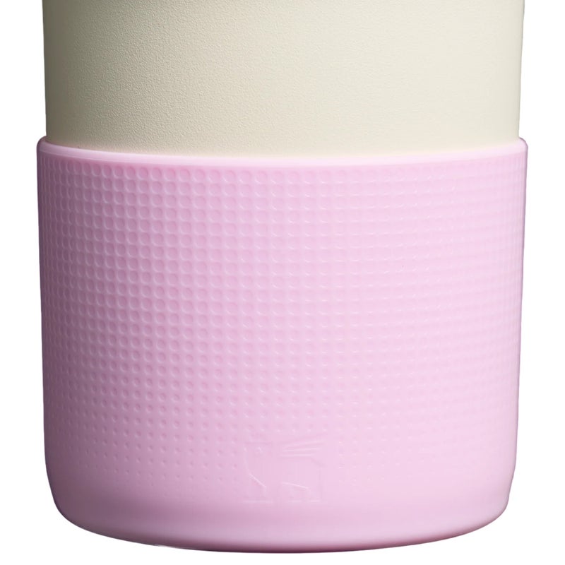 Stanley 40oz Stanley Quencher Boot + Straw Topper Silicone Protective Sleeve & Straw Cover – Cherry Blossom - Image 2