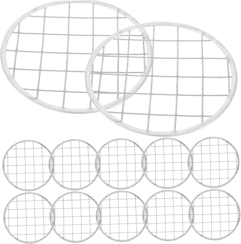 Operitacx 12pcs Mason Jar Floral Grids Metal Pen Holder Cover Mesh Mason Jar Accessories - Image 1