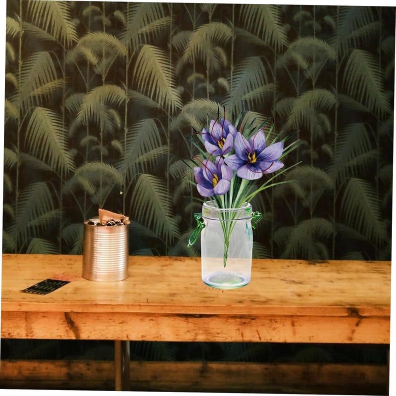 Operitacx 12pcs Mason Jar Floral Grids Metal Pen Holder Cover Mesh Mason Jar Accessories - Image 3