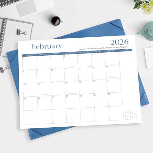 Gannyfer Desk Calendar 2026-2027 with Desktop Mat, Simplified Large 22" x 17" Desktop Pad Calendar, 18 Month Desk Calendar 2026, Use Now to Jun 2027, Office Supplies Perfect for Home School and Office - Blue - Image 2