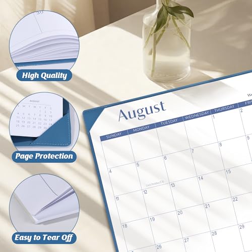Gannyfer Desk Calendar 2026-2027 with Desktop Mat, Simplified Large 22" x 17" Desktop Pad Calendar, 18 Month Desk Calendar 2026, Use Now to Jun 2027, Office Supplies Perfect for Home School and Office - Blue - Image 3