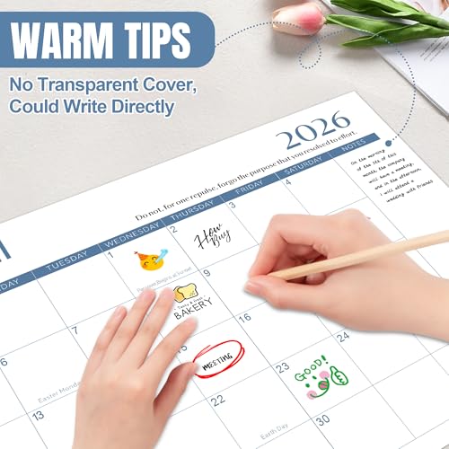 Gannyfer Desk Calendar 2026-2027 with Desktop Mat, Simplified Large 22" x 17" Desktop Pad Calendar, 18 Month Desk Calendar 2026, Use Now to Jun 2027, Office Supplies Perfect for Home School and Office - Blue - Image 5