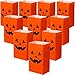 Tatuo 24 Pieces Halloween Pumpkin Paper Bags Candy Treats Gift Bags Present Grocery Crafting Lunch Flat Bottom Candy Party Decorations 7 x 35 x 24 Inch - Image 1