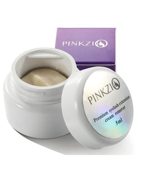 Eyelash Extension Glue Remover, PINKZIO Lash Extension Cream Remover For Eyelash Extension Glue, Fast Lash Adhesive Dissolution, Easy To Control, No Damage To Natural Lahes-5 ml, white
