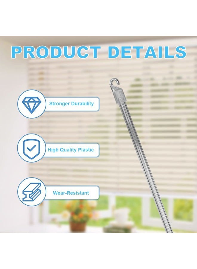 SNOMEL 2 Pieces 14 Inches Blind Wand, Window Blind Tilt Rod, Vertical Wand Control Handle Stick, Clear Blind Tilt Wand Replacement with Hook and Grip, Blinds Opener Accessory - Image 3