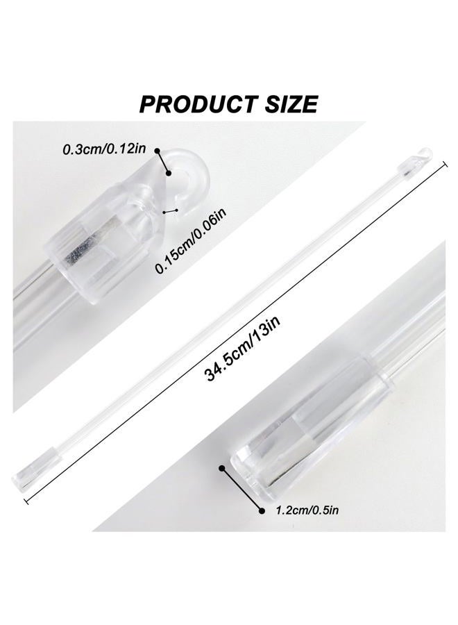 SNOMEL 2 Pieces 14 Inches Blind Wand, Window Blind Tilt Rod, Vertical Wand Control Handle Stick, Clear Blind Tilt Wand Replacement with Hook and Grip, Blinds Opener Accessory - Image 2