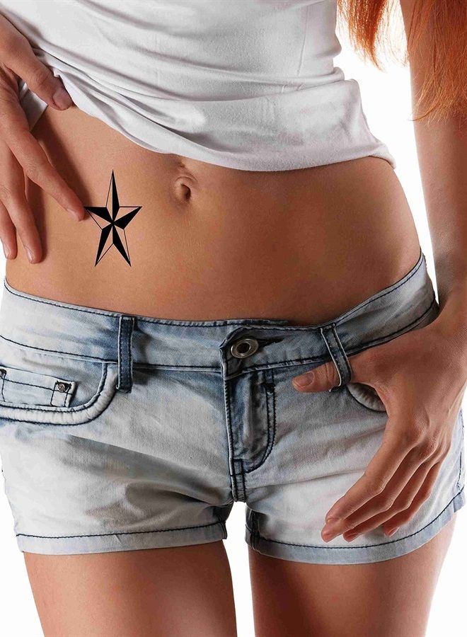 Dopetattoo 6 Sheets Temporary Tattoos Nautical Star and Art Abstract a Temporary tattoo Neck Arm Chest for Women Men Adults 3.7 X 3.7 Inch Stars Tattoo - Image 4