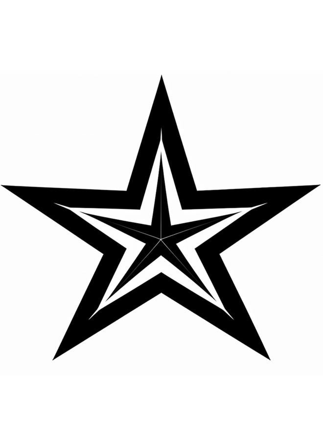 Dopetattoo 6 Sheets Temporary Tattoos Nautical Star and Art Abstract a Temporary tattoo Neck Arm Chest for Women Men Adults 3.7 X 3.7 Inch Stars Tattoo - Image 1