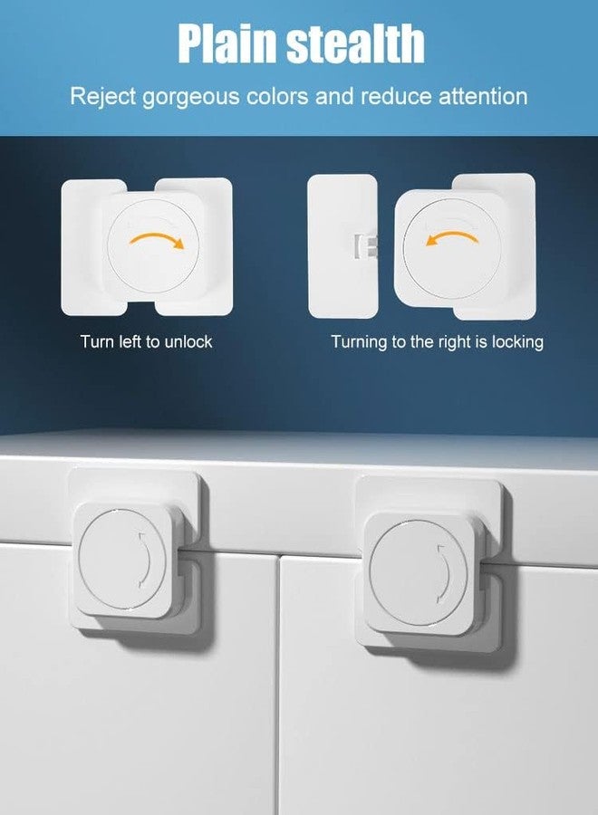 KPNG Baby Guard, Drawer Lock, Child Lock, Baby Safety Lock, Stopper, Earthquake Prevention, Suitable For Refrigerators, Won't Damage Furniture, Easy Installation (Pack Of 2, Flat Angle Lock, White) - Image 3