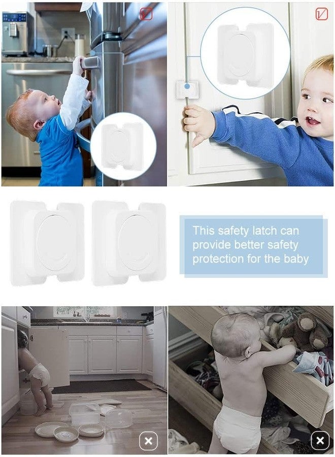 KPNG Baby Guard, Drawer Lock, Child Lock, Baby Safety Lock, Stopper, Earthquake Prevention, Suitable For Refrigerators, Won't Damage Furniture, Easy Installation (Pack Of 2, Flat Angle Lock, White) - Image 4