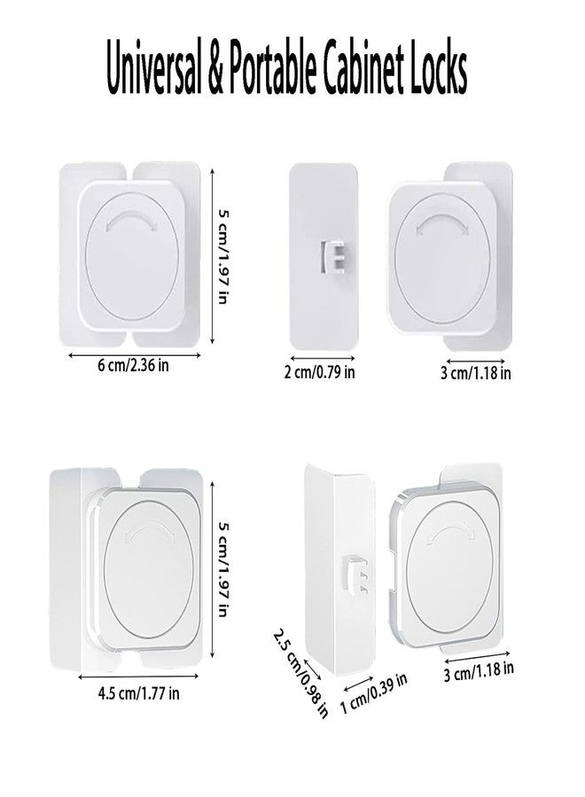 KPNG Baby Guard, Drawer Lock, Child Lock, Baby Safety Lock, Stopper, Earthquake Prevention, Suitable For Refrigerators, Won't Damage Furniture, Easy Installation (Pack Of 2, Flat Angle Lock, White) - Image 2