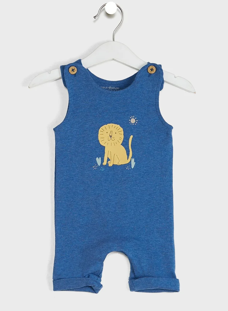Homegrown Infant Safari Print T-Shirt & Dungaree Set