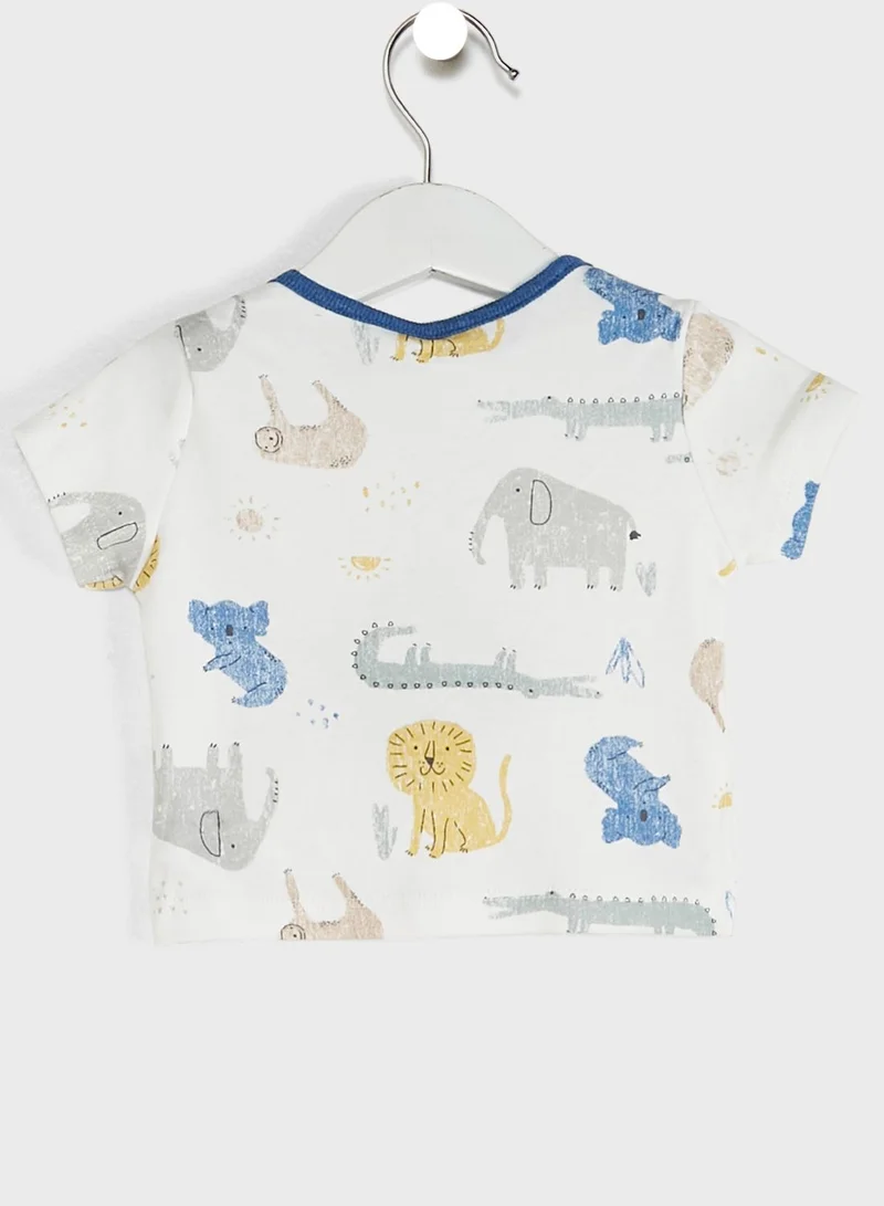 Homegrown Infant Safari Print T-Shirt & Dungaree Set