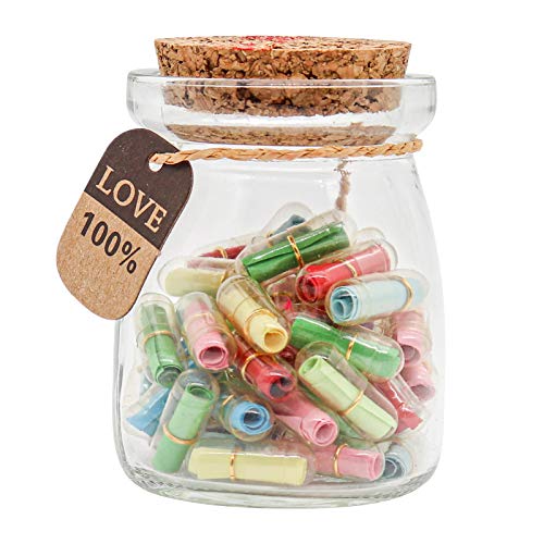 KBFUSHI Capsule Letters Message in a Bottle - Cute Things Gifts for Boyfriend Girlfriend - Love Letter for Anniversary, Birthday,Valentines Day, Mother's Day Gift (Mixed Color 50pcs) - Image 1