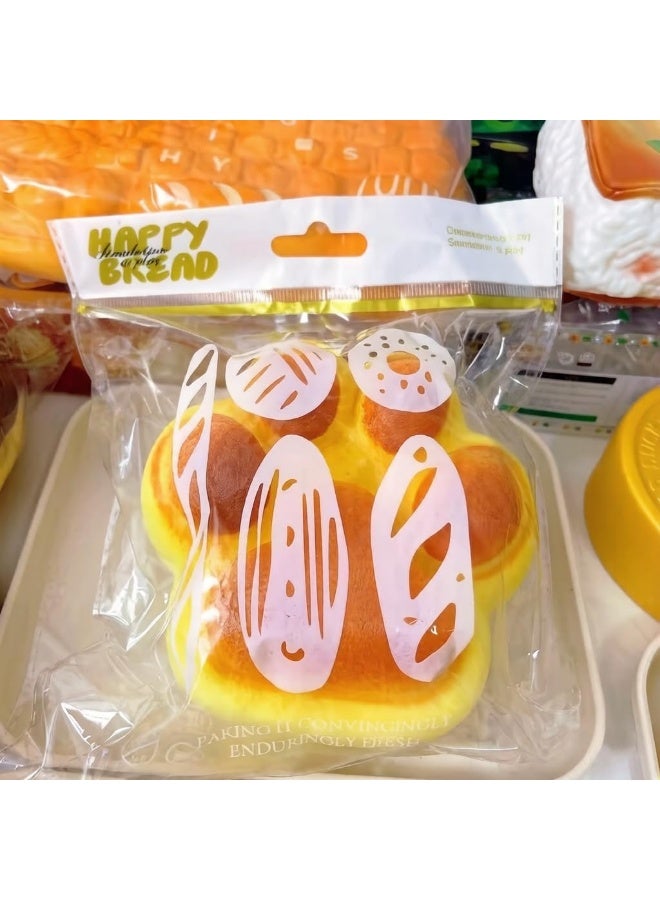 Meetion 4.7IN Bread Butter Cat Paw Squishy, Slow Rising Squishy Toys for Kids Boys Girls Children Adult, Stress Relief Squeeze Bread Toy, PU Material Fidget Toy for Office Party Favor (Bread-Cat Paw) - Image 5