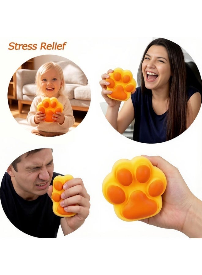 Meetion 4.7IN Bread Butter Cat Paw Squishy, Slow Rising Squishy Toys for Kids Boys Girls Children Adult, Stress Relief Squeeze Bread Toy, PU Material Fidget Toy for Office Party Favor (Bread-Cat Paw) - Image 2