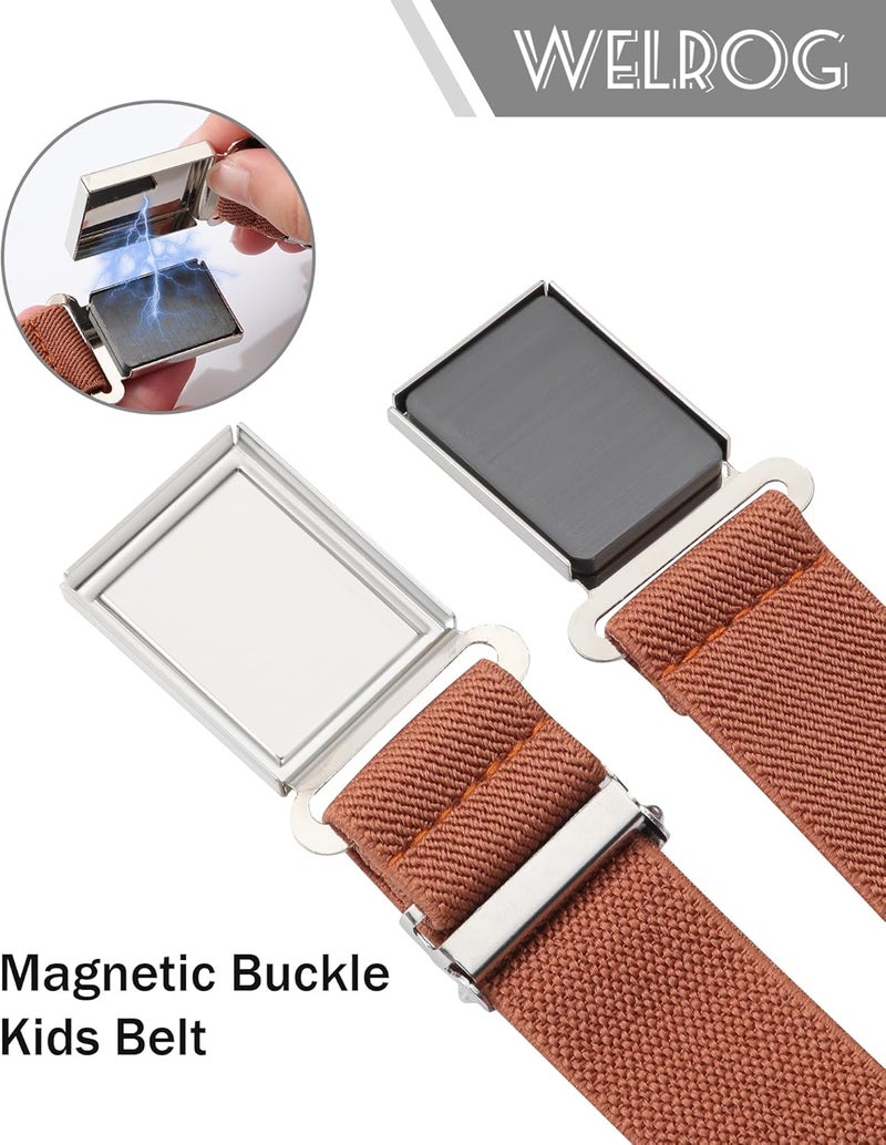WELROG Kids Adjustable Magnetic Belt for Boys - Girls Elastic Stretch Buckle Belts Toddler - Image 5