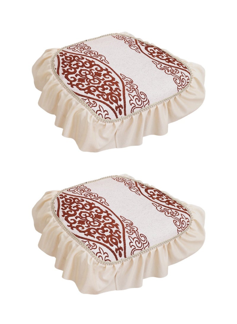 2 Pack Chenille Chair Pads Anti-Skidding Thin Dining Seat Cushion Pad, Washable Seat Protector Covers for Chair with Cloth or Leather Seat Surface for Living Bedroom Dining Room, 45x48 cm - Image 1