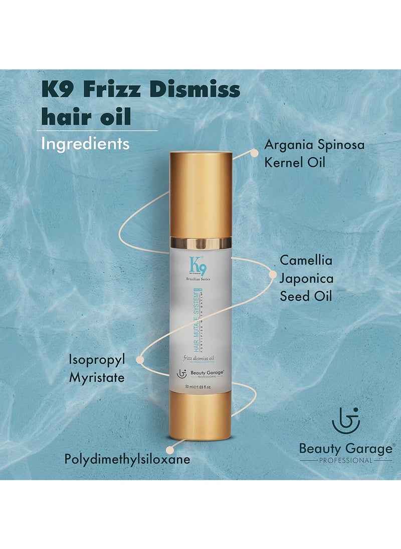 Beauty Garage - K9 Frizz Dismiss Hair Oil with Morocco Argan 50ml - Image 1