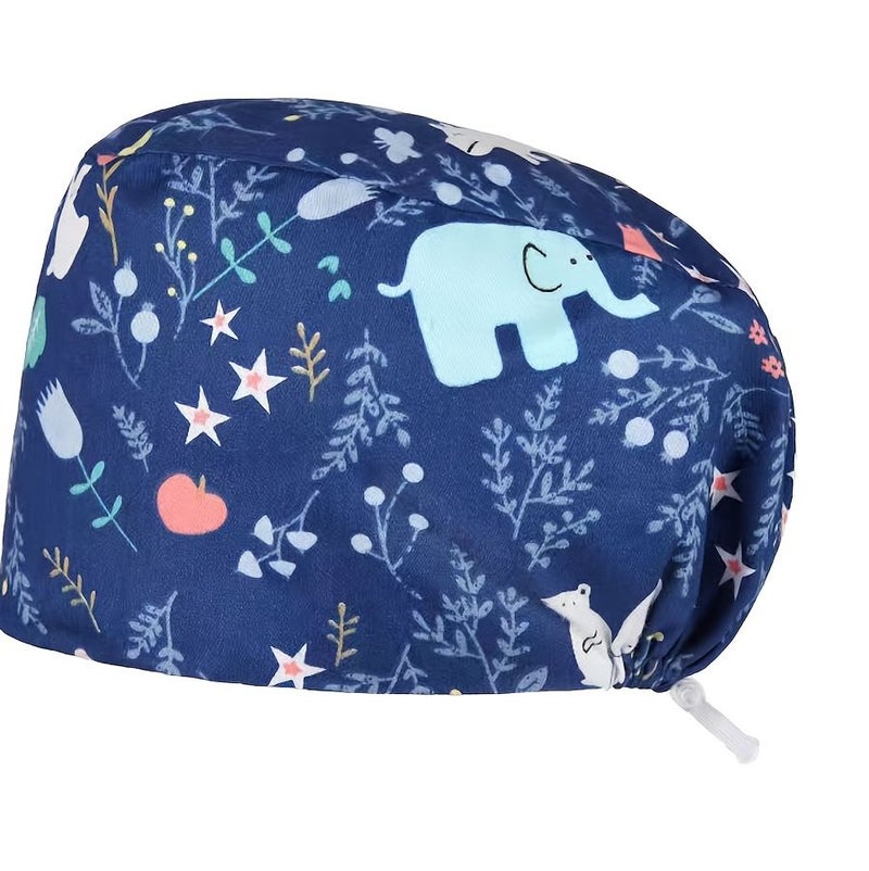 Lightweight Printed Work Cap Women Adjustable Breathable Polyester Washable - Image 4