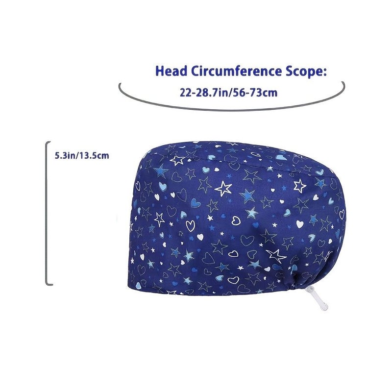 Lightweight Printed Work Cap Women Adjustable Breathable Polyester Washable - Image 2