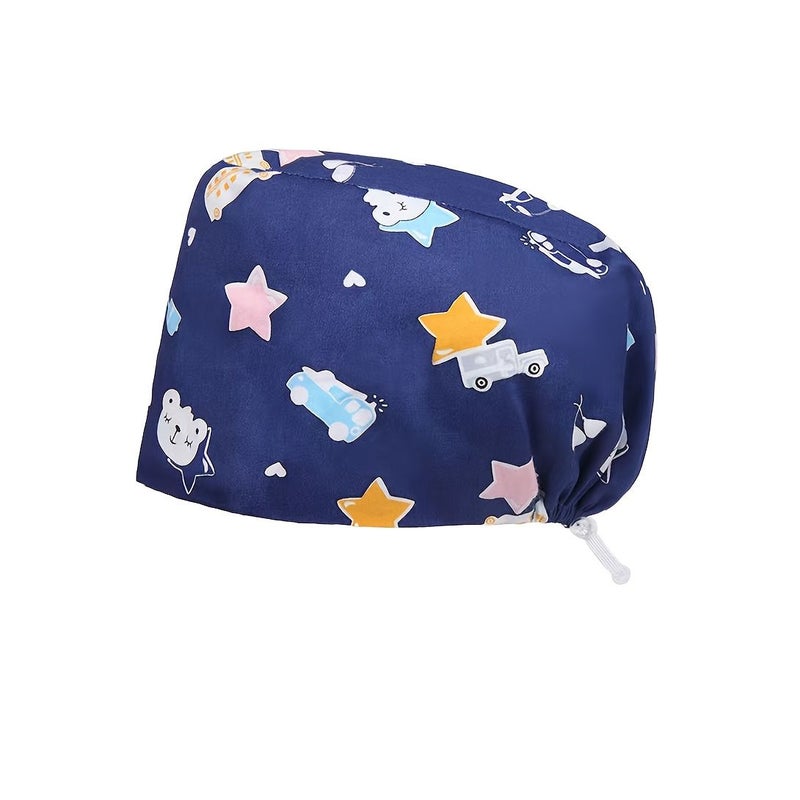 Lightweight Printed Work Cap Women Adjustable Breathable Polyester Washable - Image 5