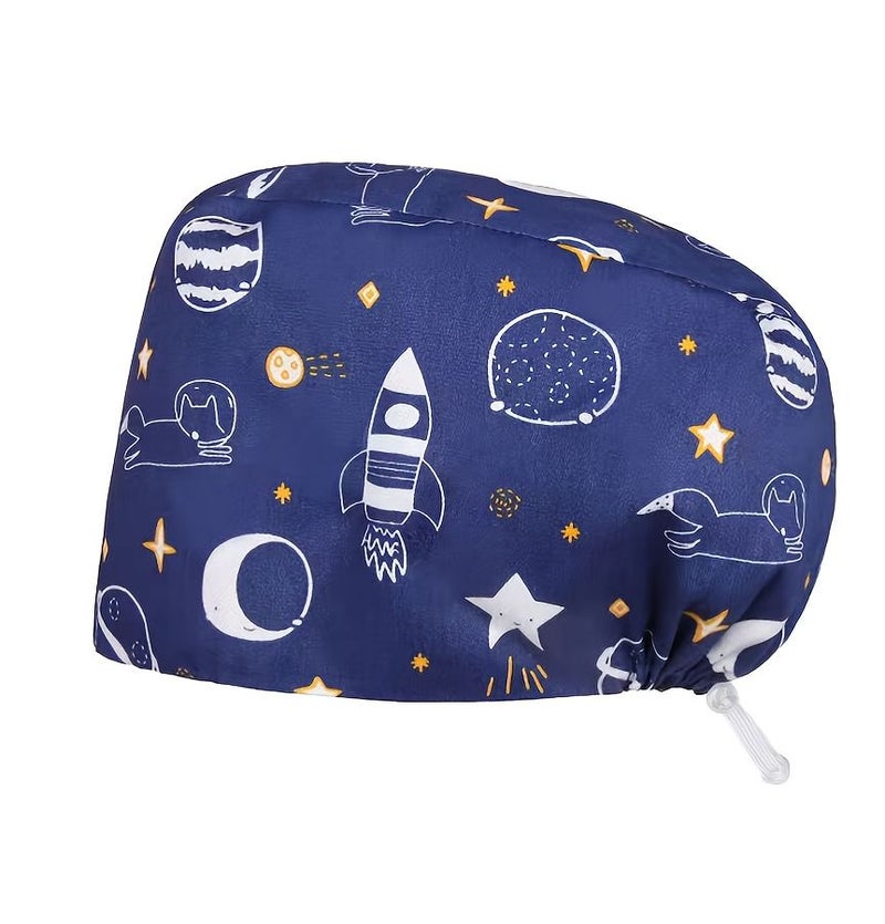 Lightweight Printed Work Cap Women Adjustable Breathable Polyester Washable - Image 3