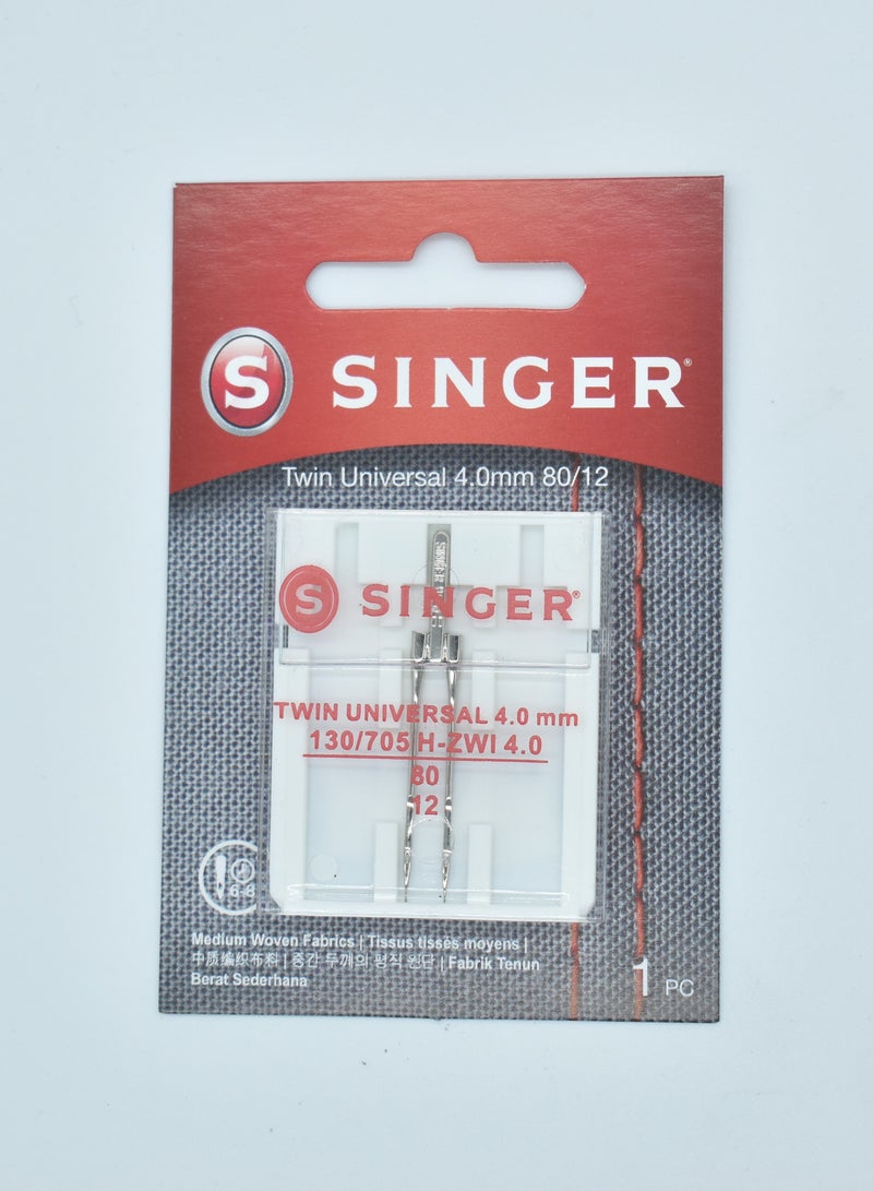 سينجر ابر سنجر مزدوجه مقاس 4.0mm ( عبوة 1 ابره) برازيلي (80/12)