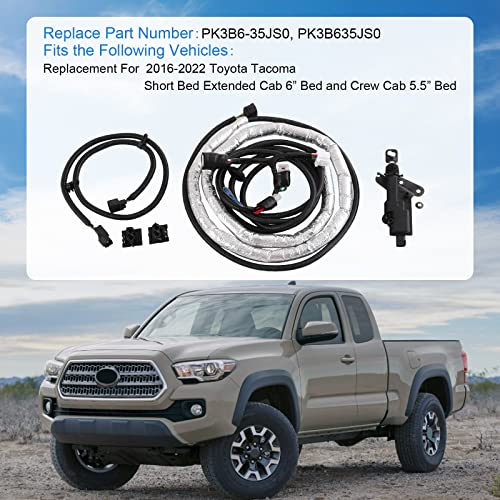 DICMIC Power Tailgate Bed Remote Lock Assembly Kit Compatible with 2016-2022 Toyota Tacoma Short Wheelbase Bed Replace# PK3B6-35JS0 - Image 3
