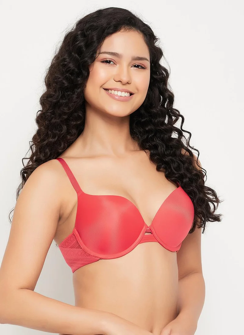 Clovia Clovia Level 3 Push-Up Padded Underwired Demi Cup T-shirt Bra in Red