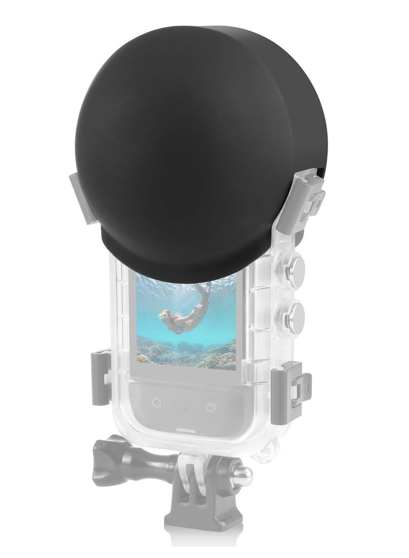 SYOSI Lens Cap Compatible with Insta360 X3 Camera, Invisible Dive Case Lens Guard Silicone Protective Cover Anti-Scratch Lens Protector Case Accessories (Black) - Image 1