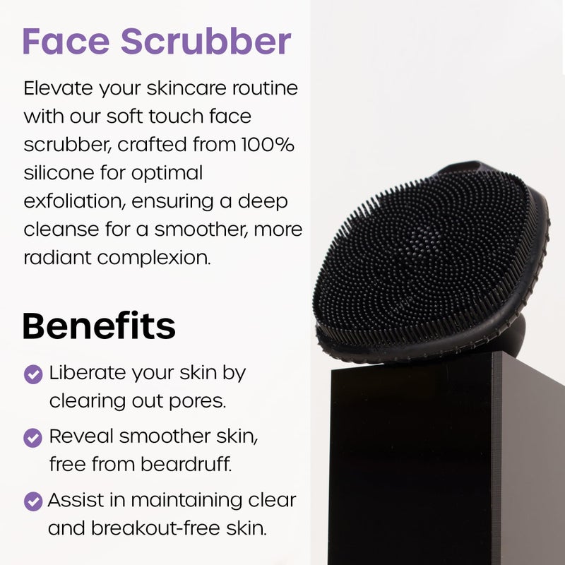 Vanibiss The Man Face Scrubber - Silicone Face Scrubber for Men, Gentle Exfoliating Face Massager, Flex Face Brush for Men, Removes Dead & Dry Skin, Face & Skin Care Scrub, Shower Facial Cleansing Brush - Image 2
