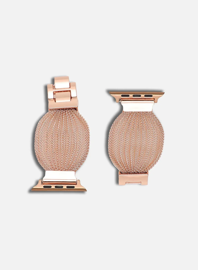 صوص هاوت سوار ساعة أبل بالتصميم سادة من الفولاذ المقاوم للصدأ للنساء | 42mm/44mm/45mm