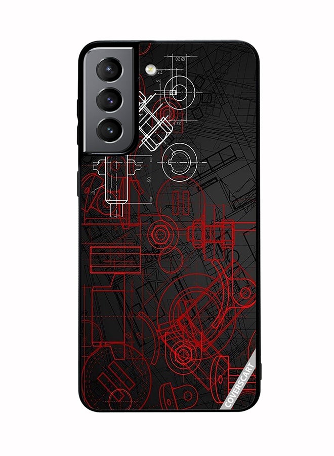 COVERSCART Protective Case Cover For Samsung Galaxy S21 5G Industrial Abstract Design Multicolour