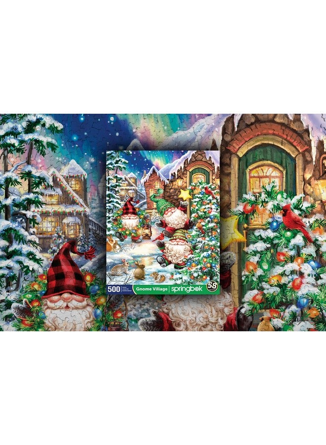 Springbok Gnome Village 500 Piece Holiday Jigsaw Puzzle- Made in The USA with Unique Precision fit Pieces for a Great Puzzling Experience - Image 5