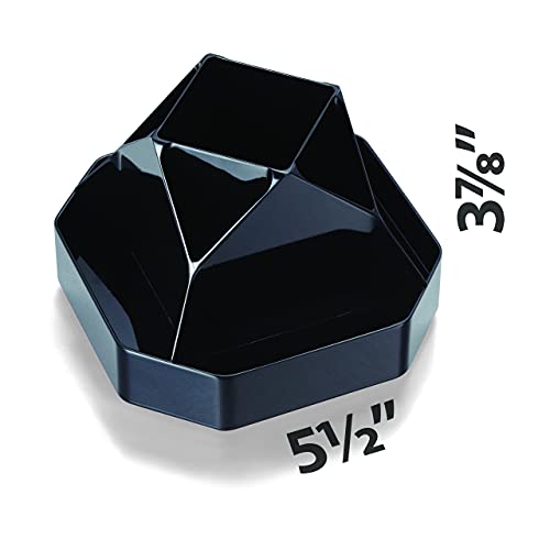 Officemate منظم دوار مضغوط معاد تدويره من أوفيس ميت، 9 أقسام، 5.5 عرض × 5.5 عمق × 3.875 ارتفاع، أسود (23152) - Image 4