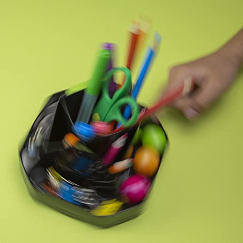 Officemate منظم دوار مضغوط معاد تدويره من أوفيس ميت، 9 أقسام، 5.5 عرض × 5.5 عمق × 3.875 ارتفاع، أسود (23152) - Image 5